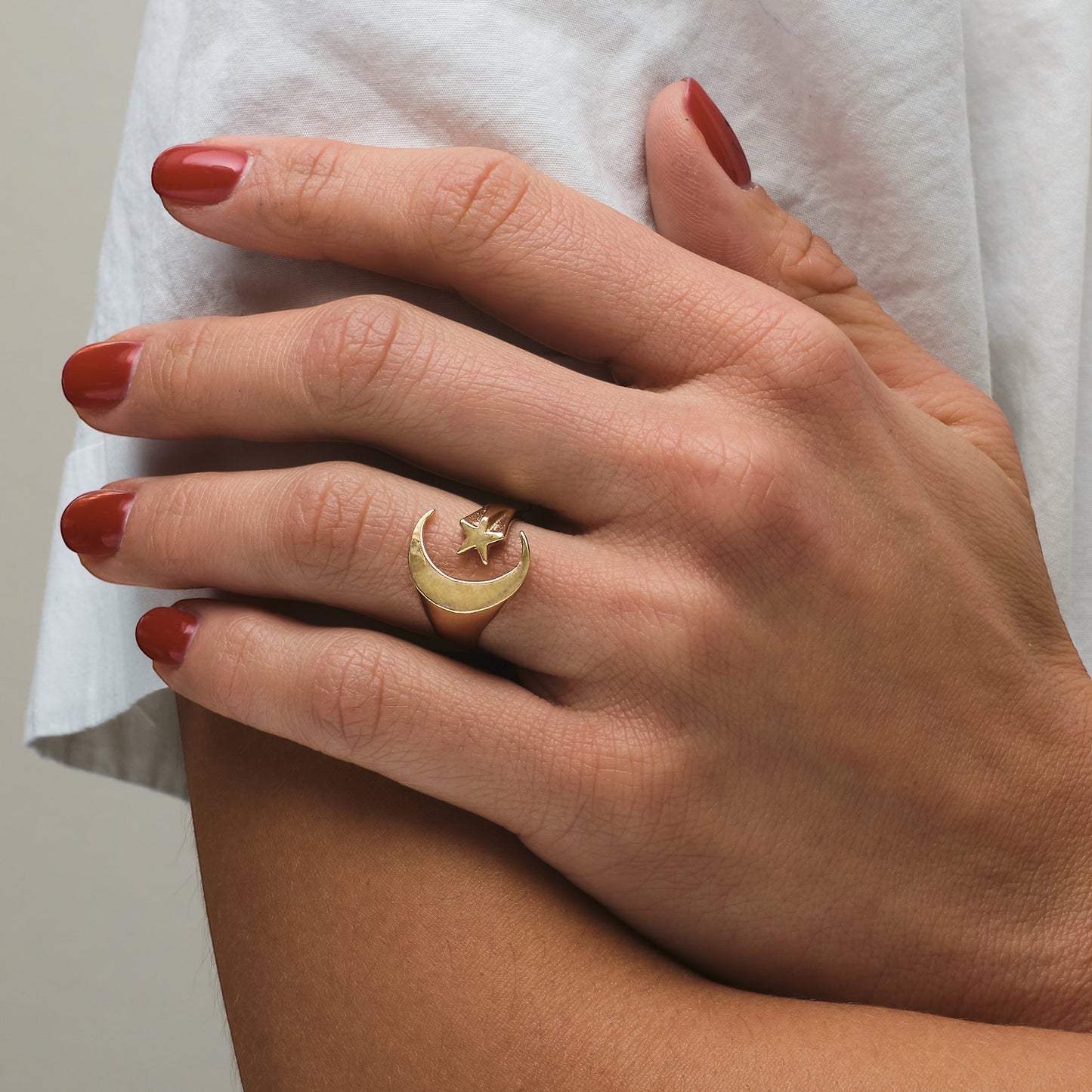 Moon & Star Ring