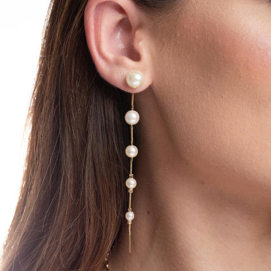 Alma Dangle Pearls Earrings