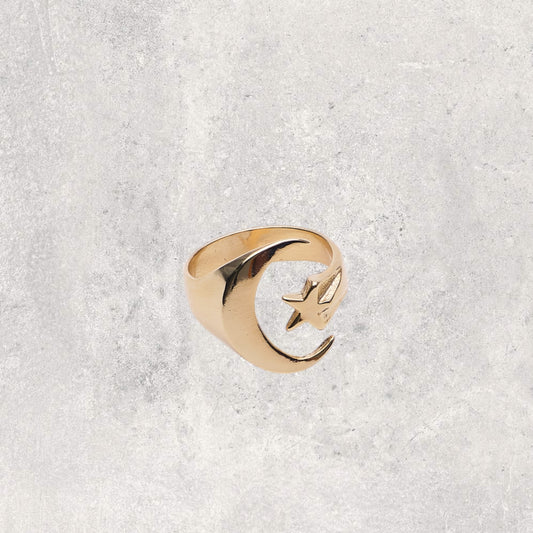 Moon & Star Ring