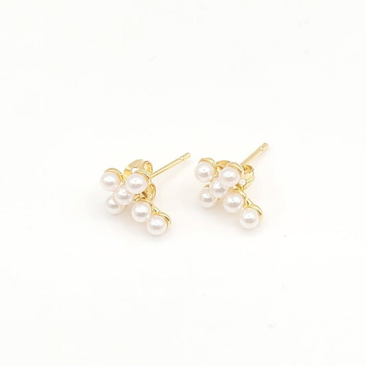 Nora Pearl Mini Cross Earrings