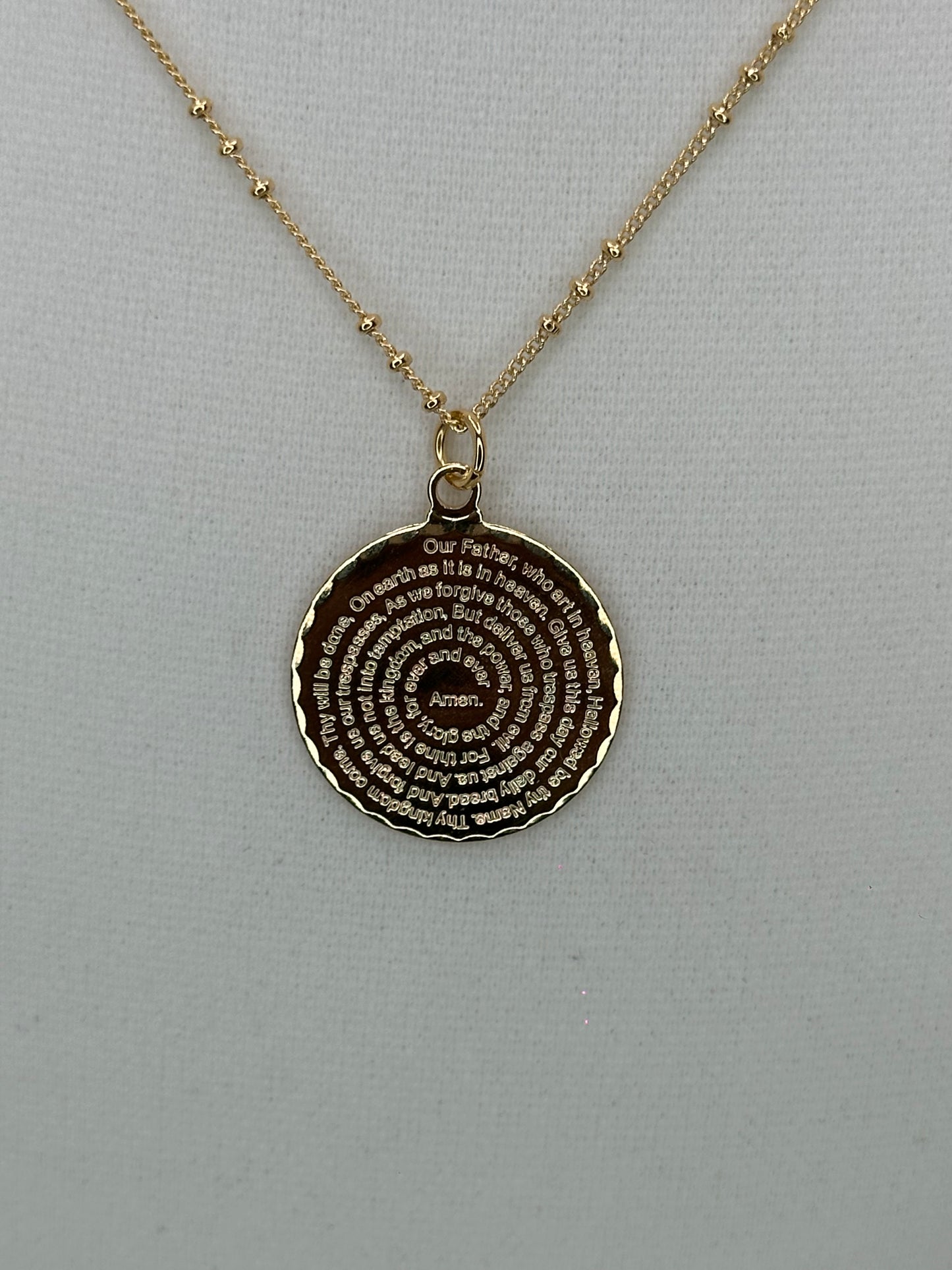 Our Father Medium Prayer  Necklace